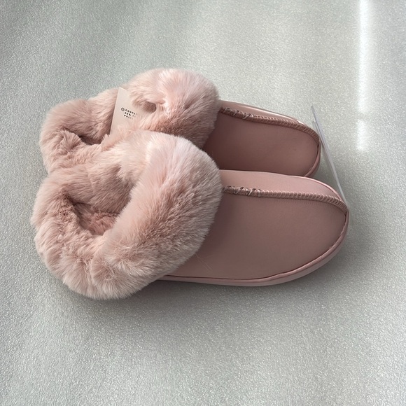 🆕 Lauren Conrad Clog Slipper Faux Fur Cuff Slip on Blush Color Size M 7-7.5 - Picture 4 of 8
